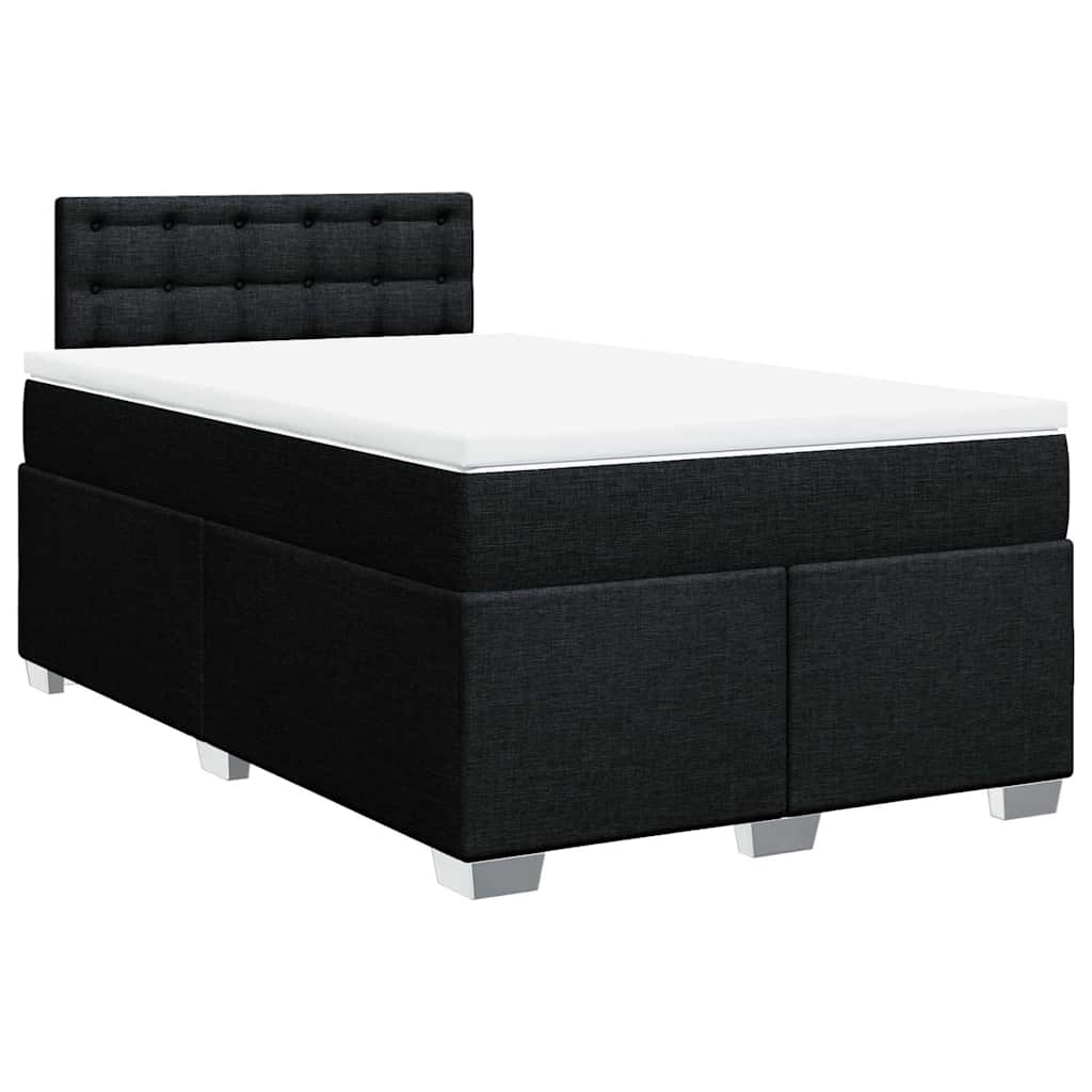 Cama boxspring com colchão 120x190 cm tecido preto