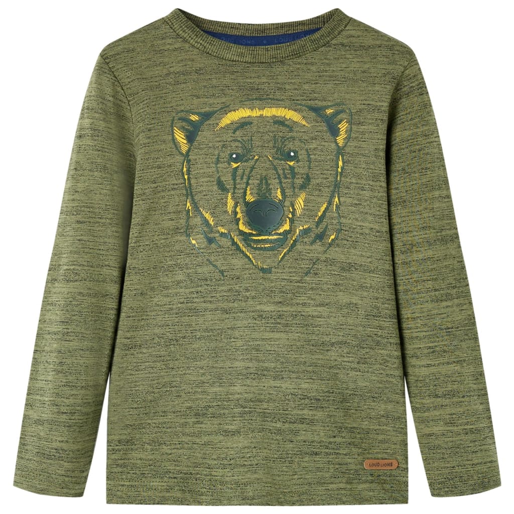 T-shirt de manga comprida para criança caqui mesclado 104