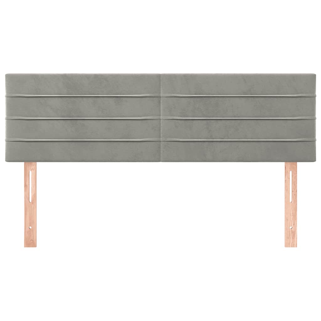 Cabeceiras cinzento-claro 144x5x78/88 cm veludo