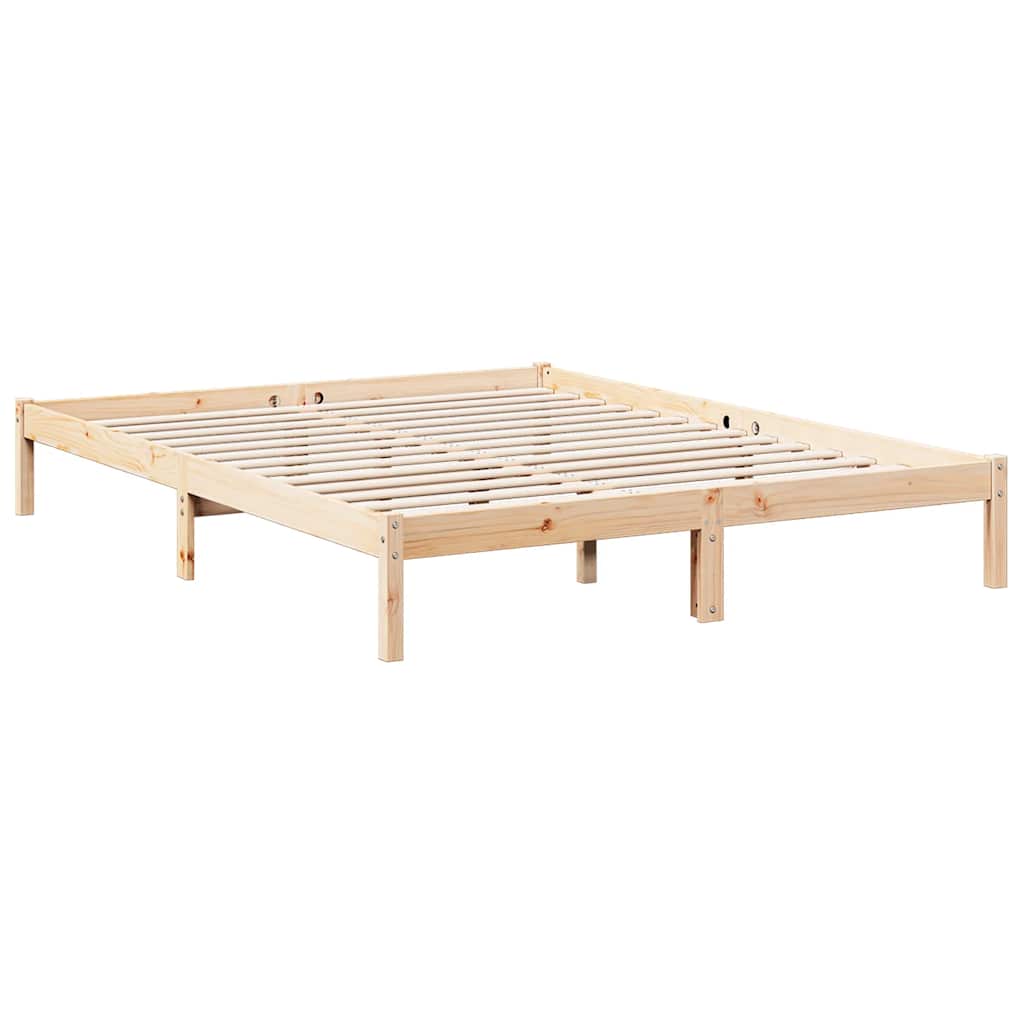 Cama extra longa sem colchão 140x210 cm madeira de pinho maciça