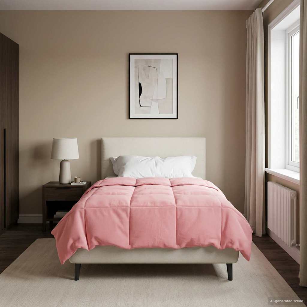 Edredom de verão simples rosa 140 x 200 cm microfibra