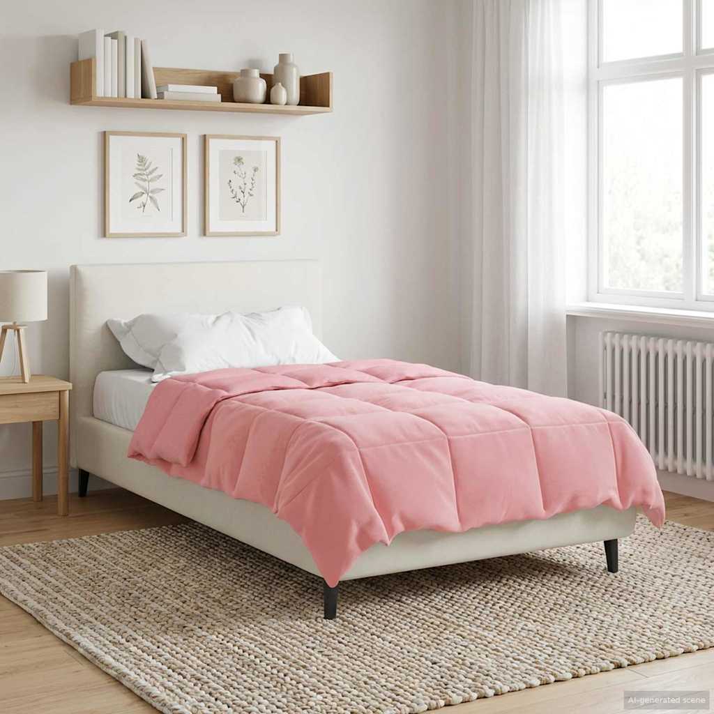Edredom de verão simples rosa 140 x 200 cm microfibra