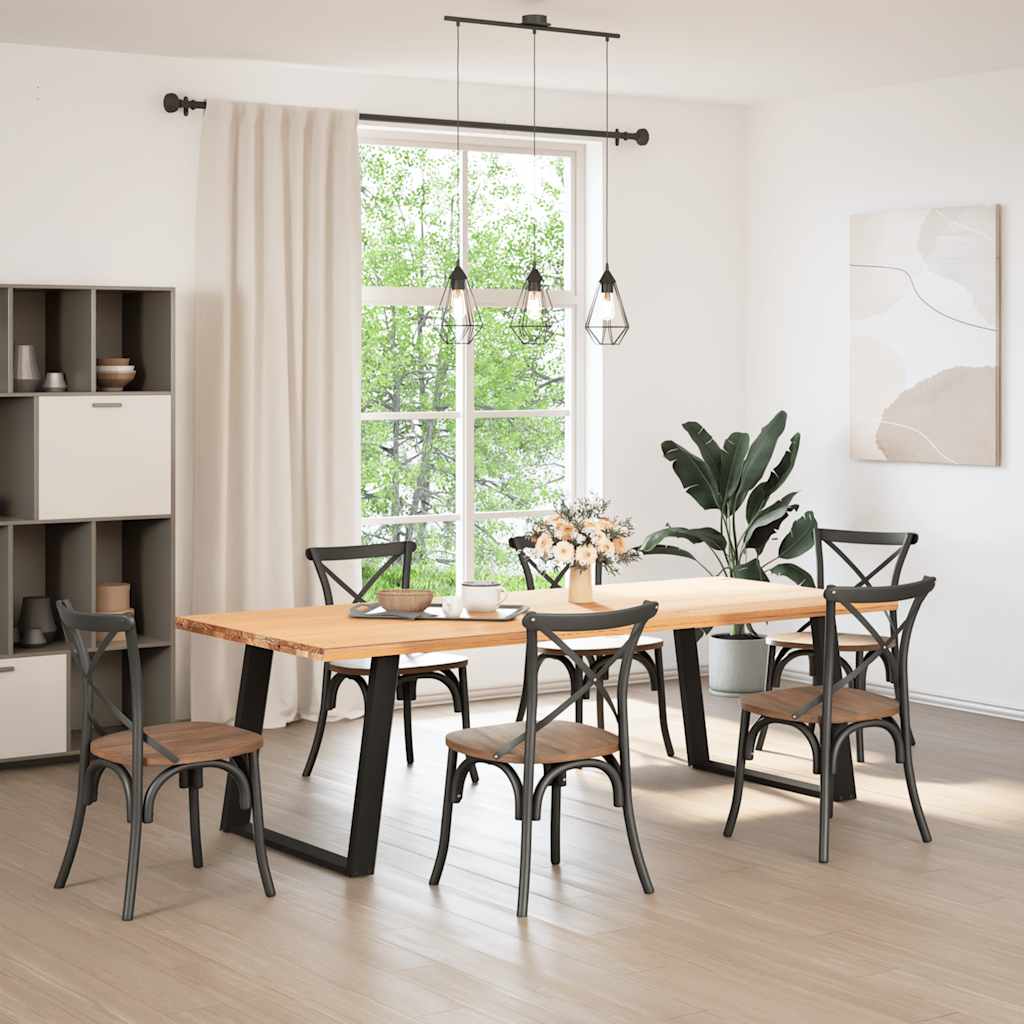Pés de mesa de jantar em forma de u, 2 peças, preto, 90x (72-73) cm, aço