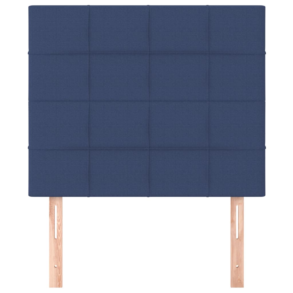 Cabeceira azul 90x5x118/128 cm tecido