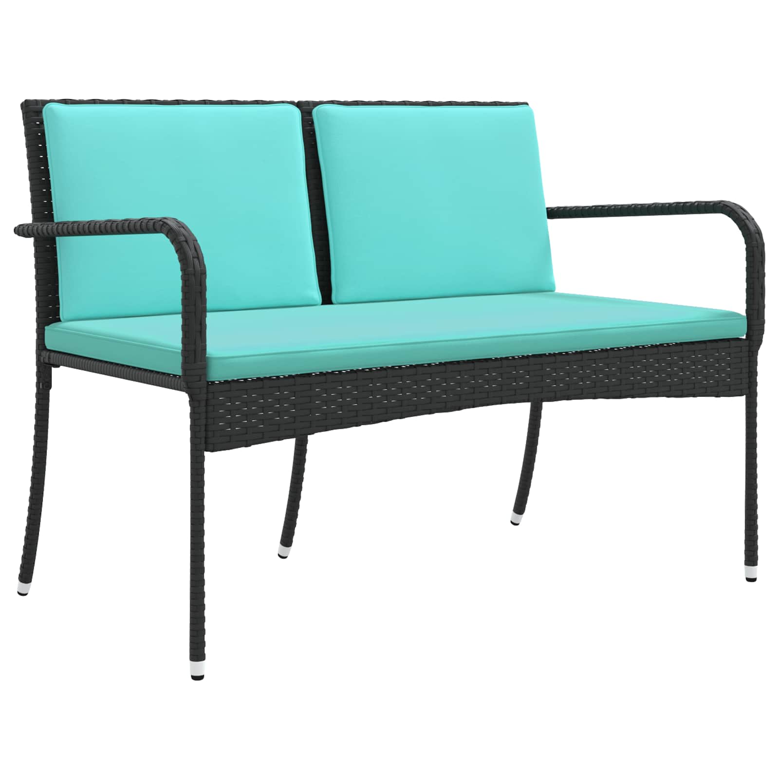 Conjunto para jardim preto vime PE