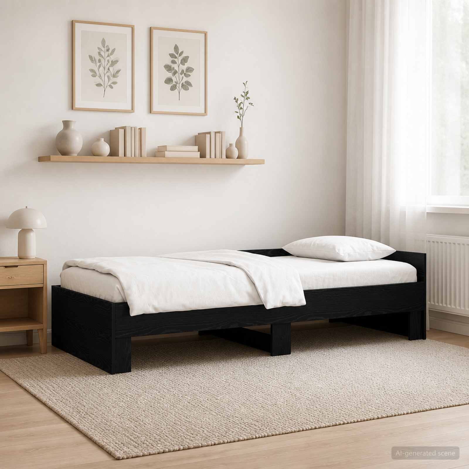 Estrutura de cama com cabeceira carvalho preto 80 x 200 cm
