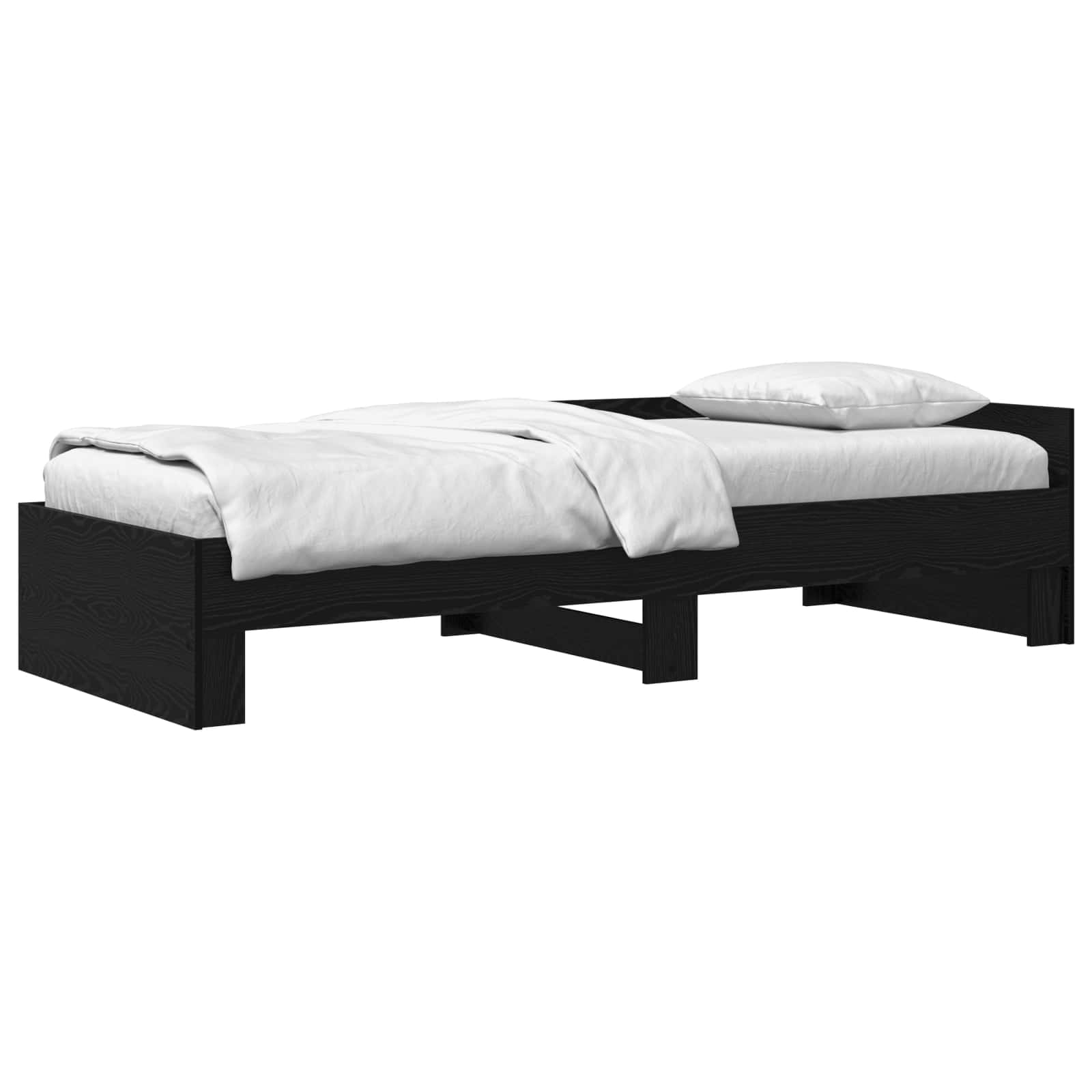 Estrutura de cama com cabeceira carvalho preto 80 x 200 cm