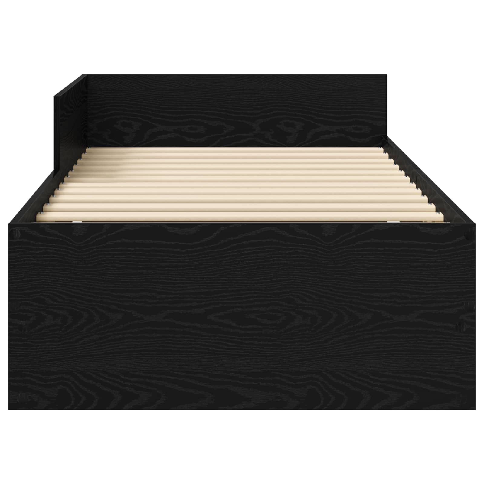 Estrutura de cama com cabeceira carvalho preto 80 x 200 cm
