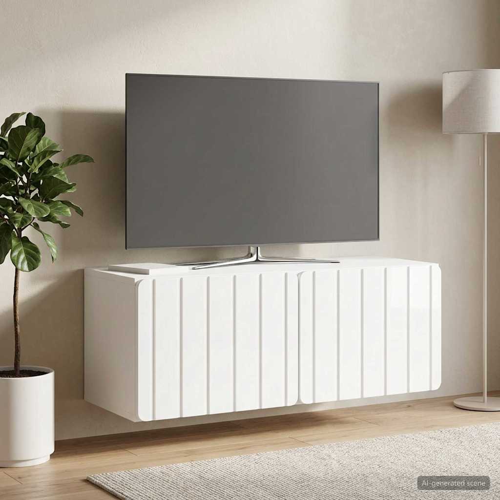 Gabinete de TV de parede 78,5 x 31 x 30 cm branco brilhante