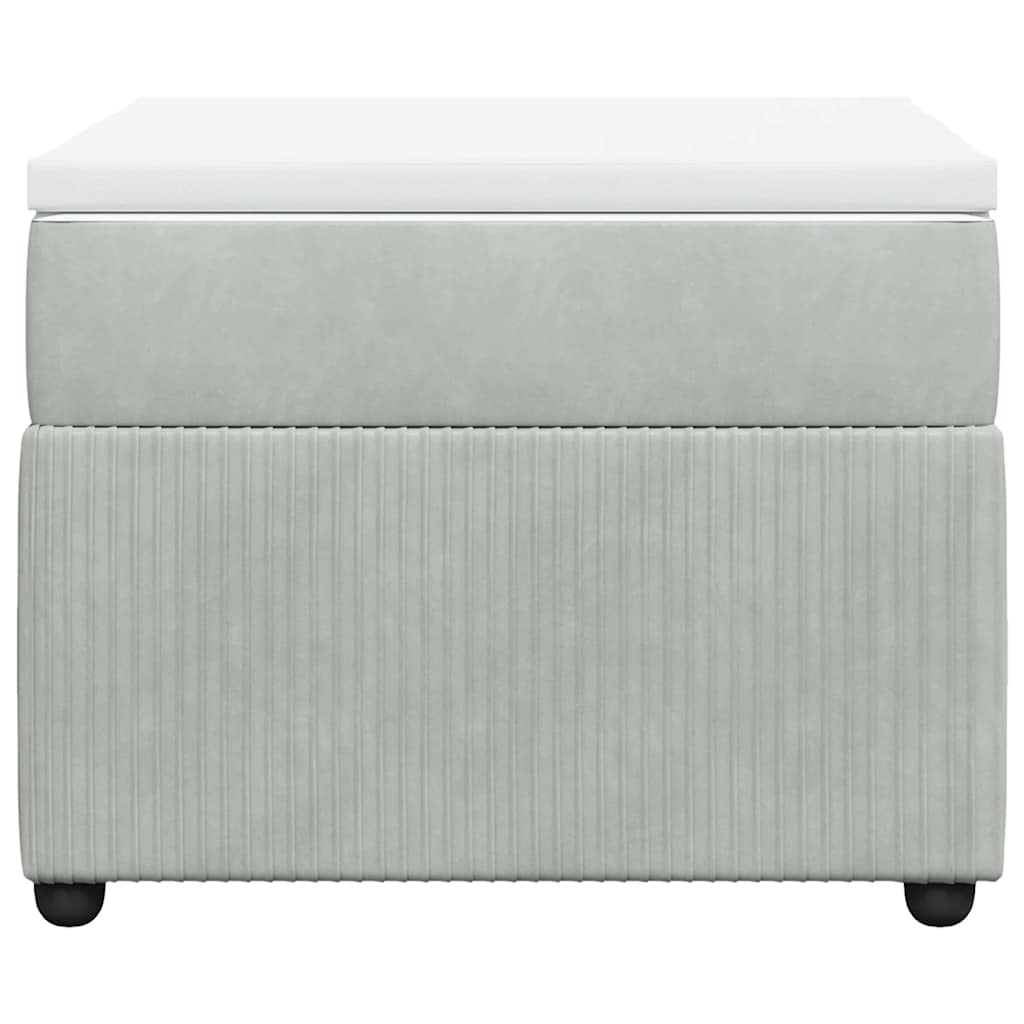 Cama com molas/colchão 100x200 cm veludo cinza-claro