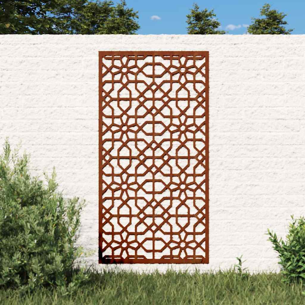 Decoração p/ muro de jardim 105x55 cm aço corten design árabe