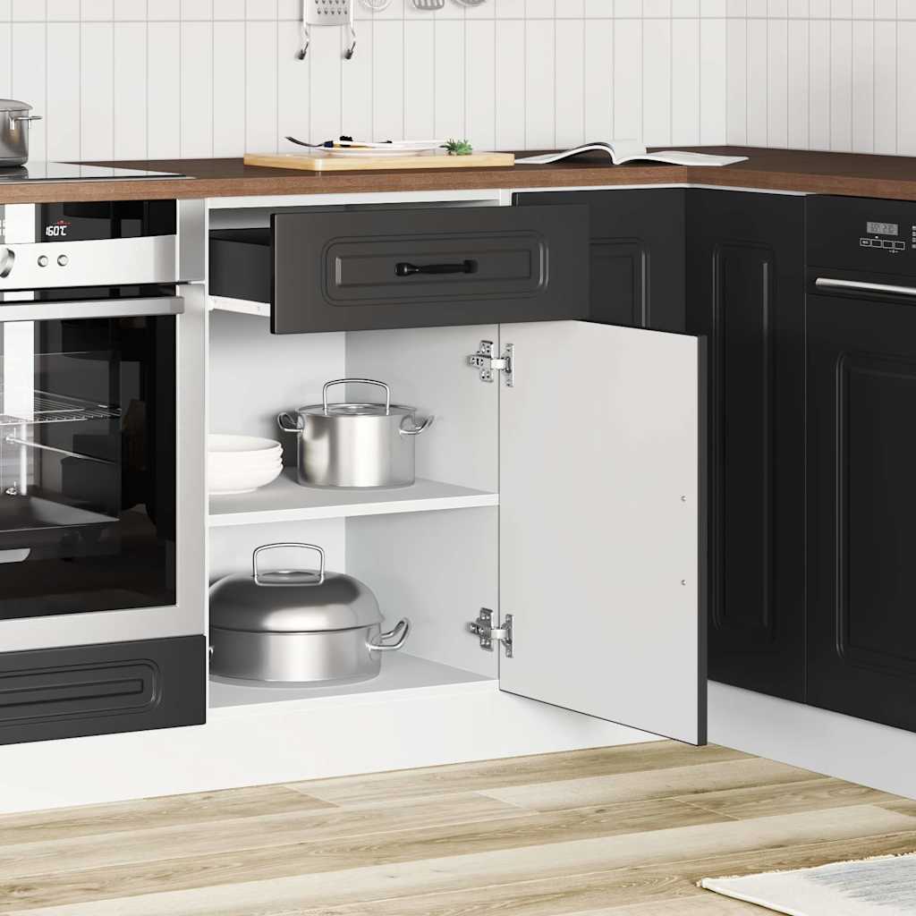 Armário de cozinha baixo kalmar madeira artificial preto