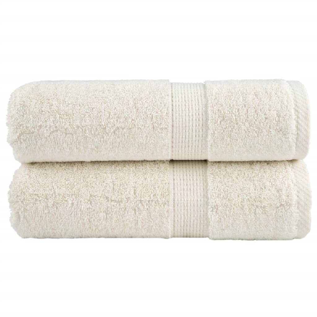 Toalhas de rosto premium solund 2 peças creme 30x30 cm 600 g/m²