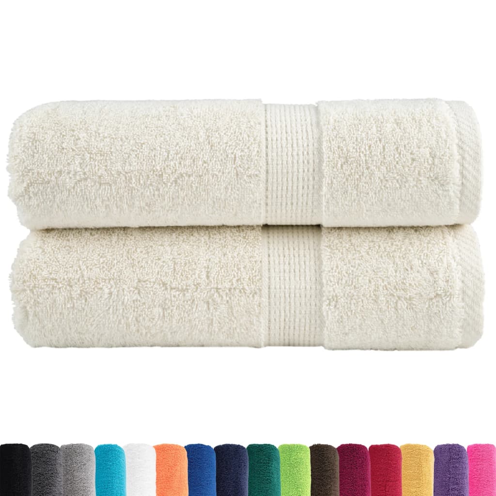 Toalhas de rosto premium solund 2 peças creme 30x30 cm 600 g/m²
