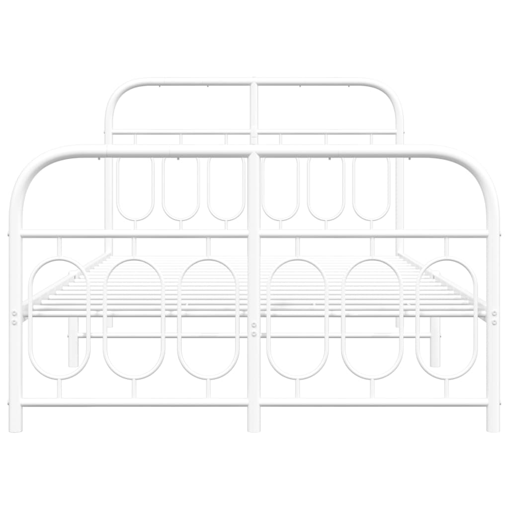 Estrutura de cama com cabeceira e pés 120x190 cm metal branco