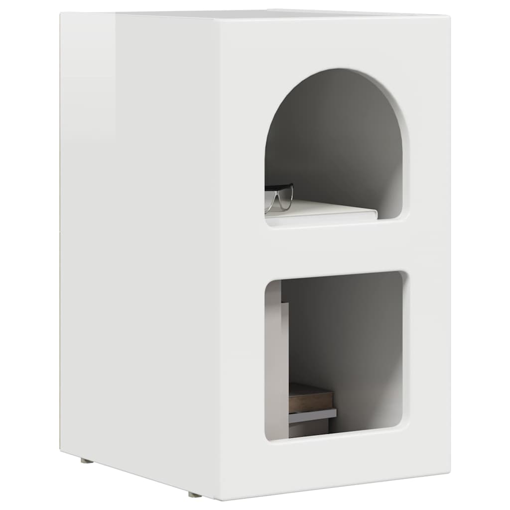 Mesa-de-cabeceira elst 2 unid. branco brilhante