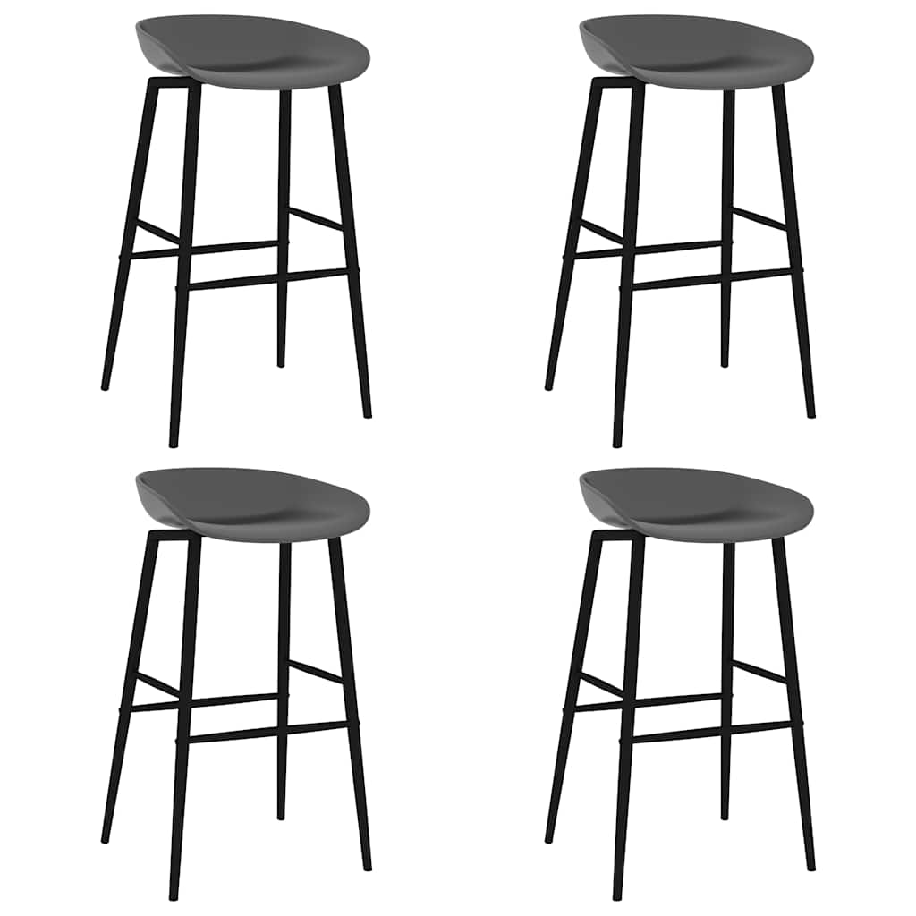 Cadeiras de bar 4 pcs cinzento