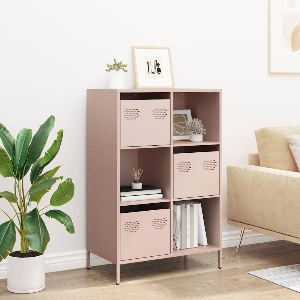 Móvel alto 68x39x103,5 cm aço rosa