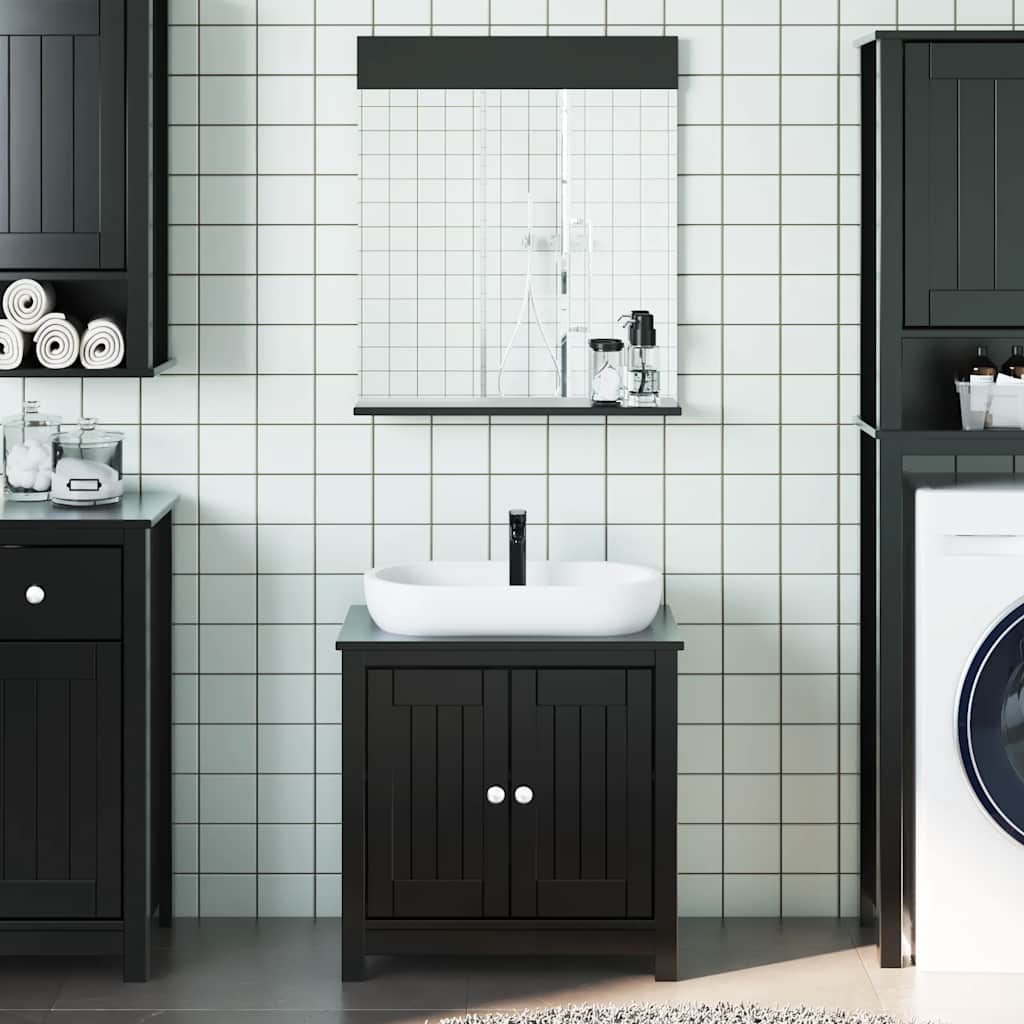 2 Pcs conjunto de móveis para wc berg pinho maciço preto