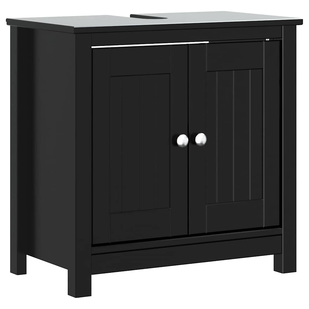 2 Pcs conjunto de móveis para wc berg pinho maciço preto