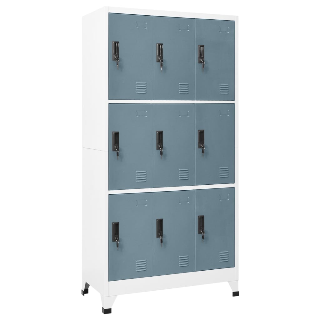 Cacifo aço 90x45x180 cm cinza-claro e cinza-escuro