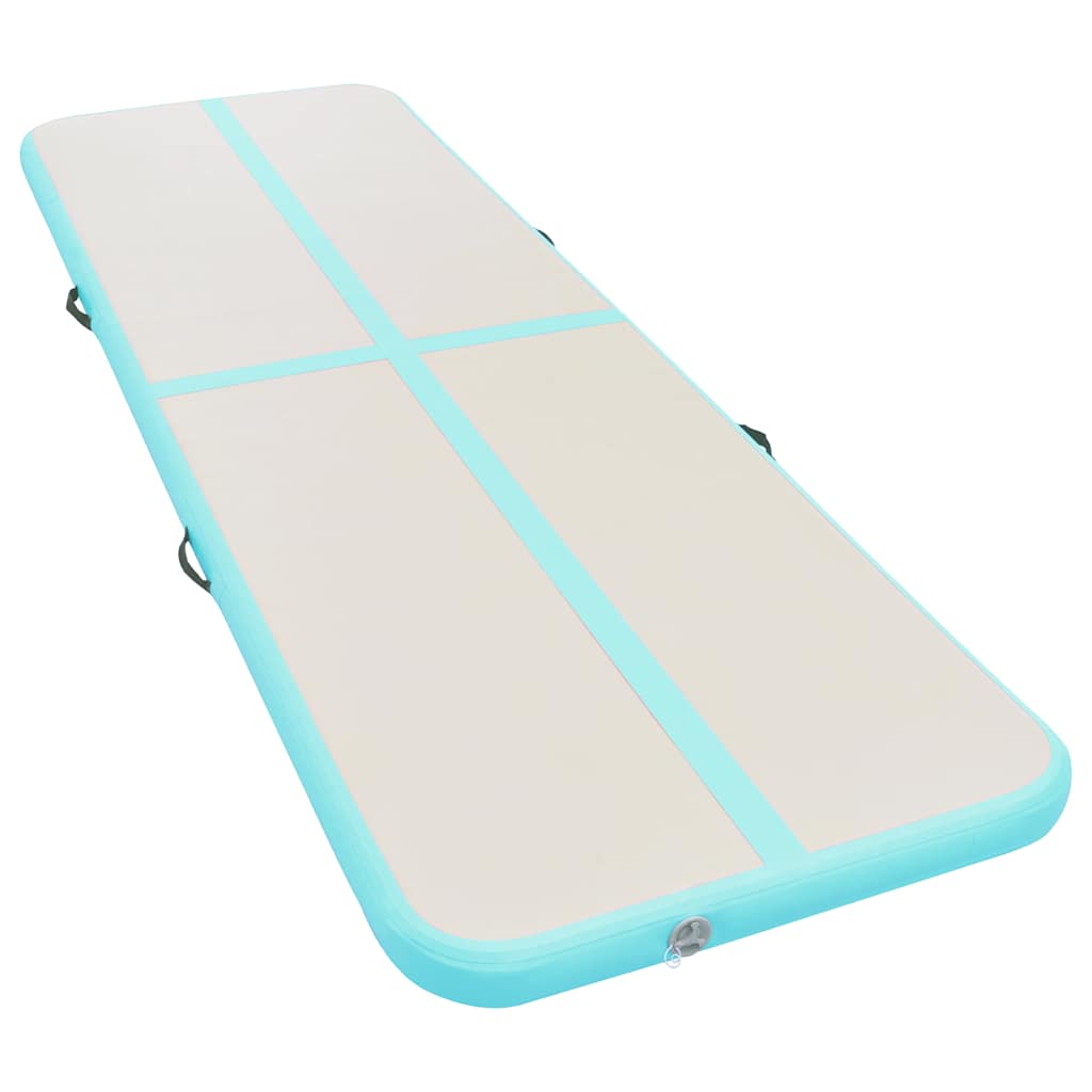 Colchão de ginástica insuflável c/ bomba 500x100x10cm PVC verde