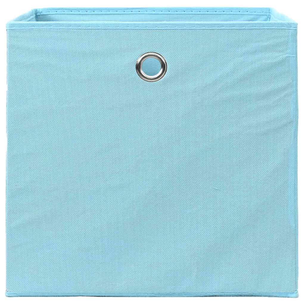 Caixas de arrumação 4 pcs 32x32x32 cm tecido azul-bebé
