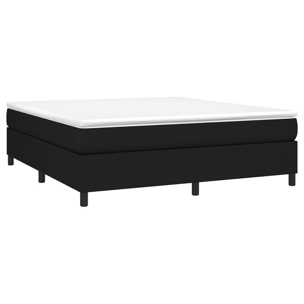 Estrutura de cama com molas 160x200 cm tecido preto
