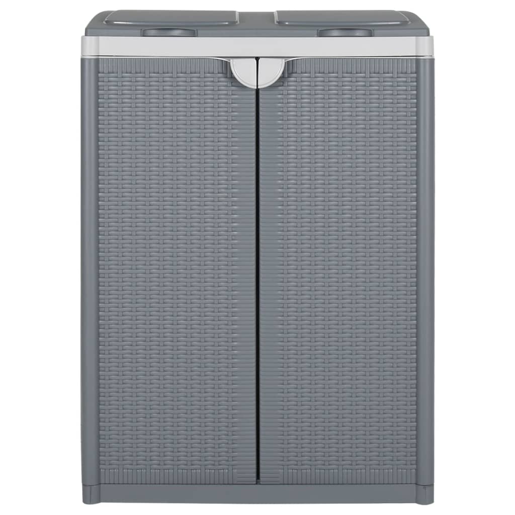 Caixote do lixo com 2 portas 65x45x88 cm PP cinzento