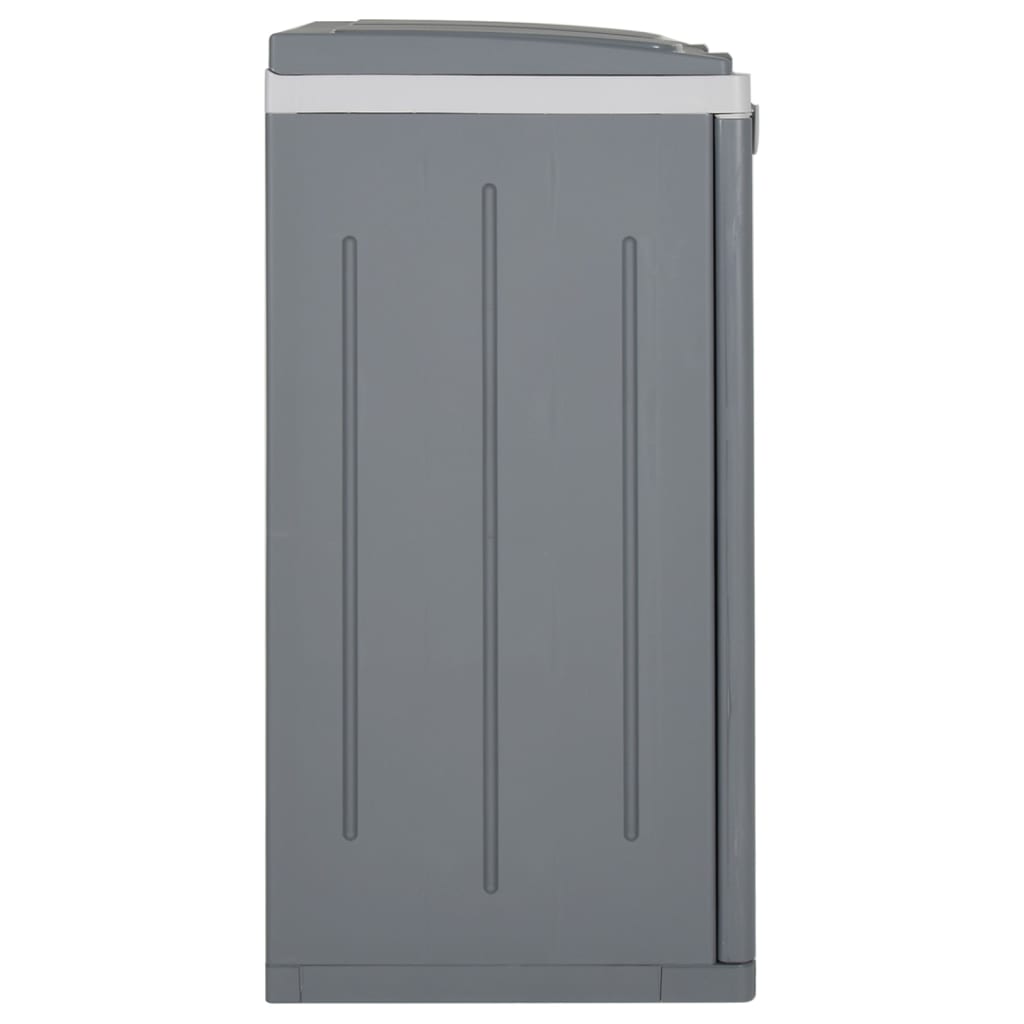 Caixote do lixo com 2 portas 65x45x88 cm PP cinzento