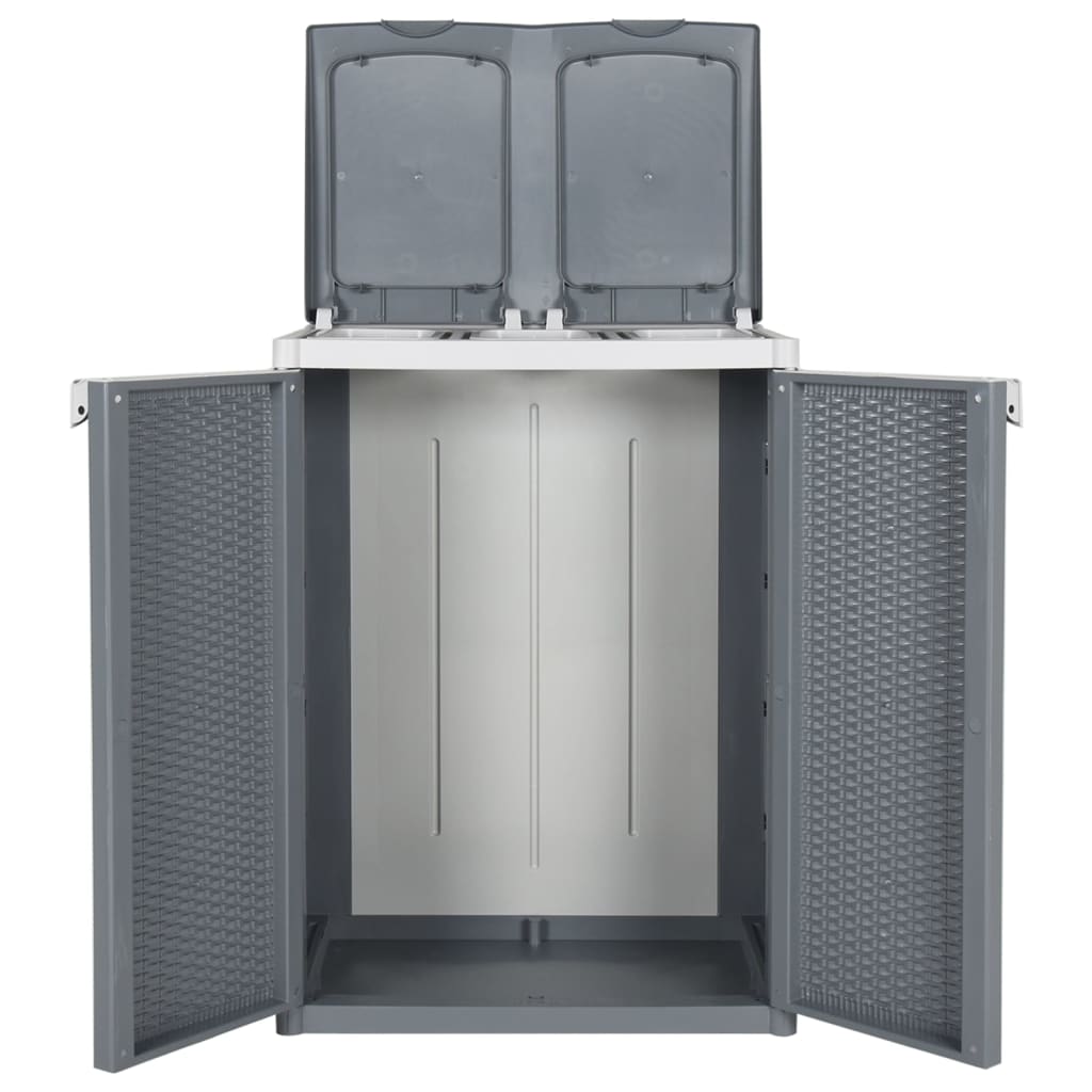 Caixote do lixo com 2 portas 65x45x88 cm PP cinzento
