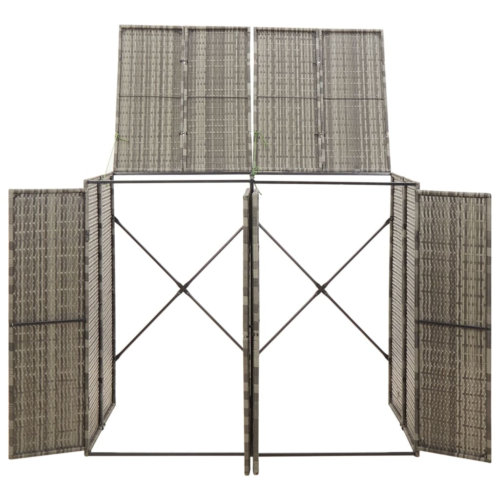 Unidade dupla p/ caixotes do lixo 140x80x117 vime PE cinza