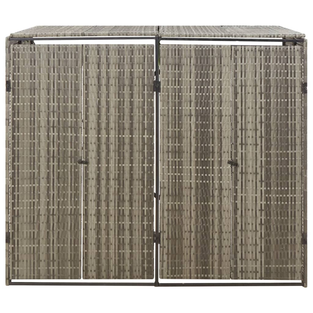 Unidade dupla p/ caixotes do lixo 140x80x117 vime PE cinza