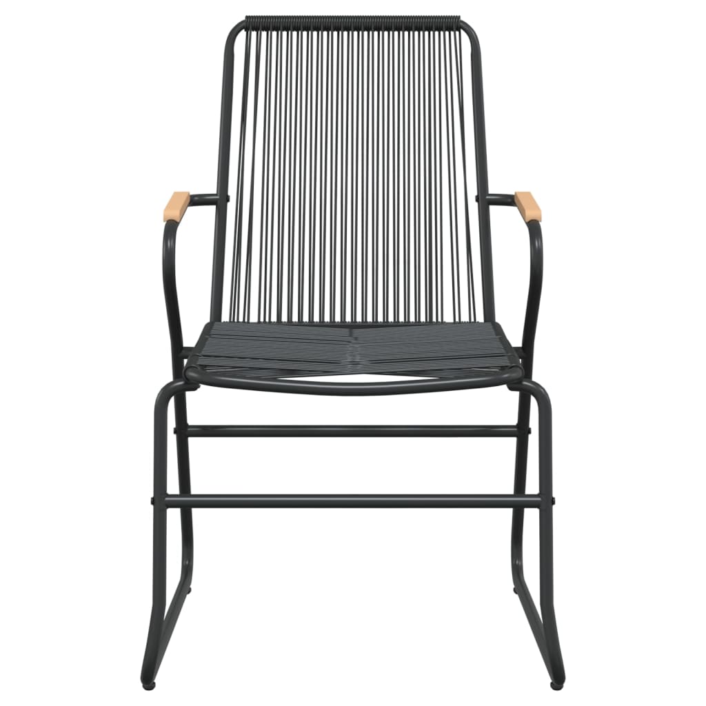 Cadeiras de jardim 4 pcs 58x59x85,5 cm vime de PVC preto