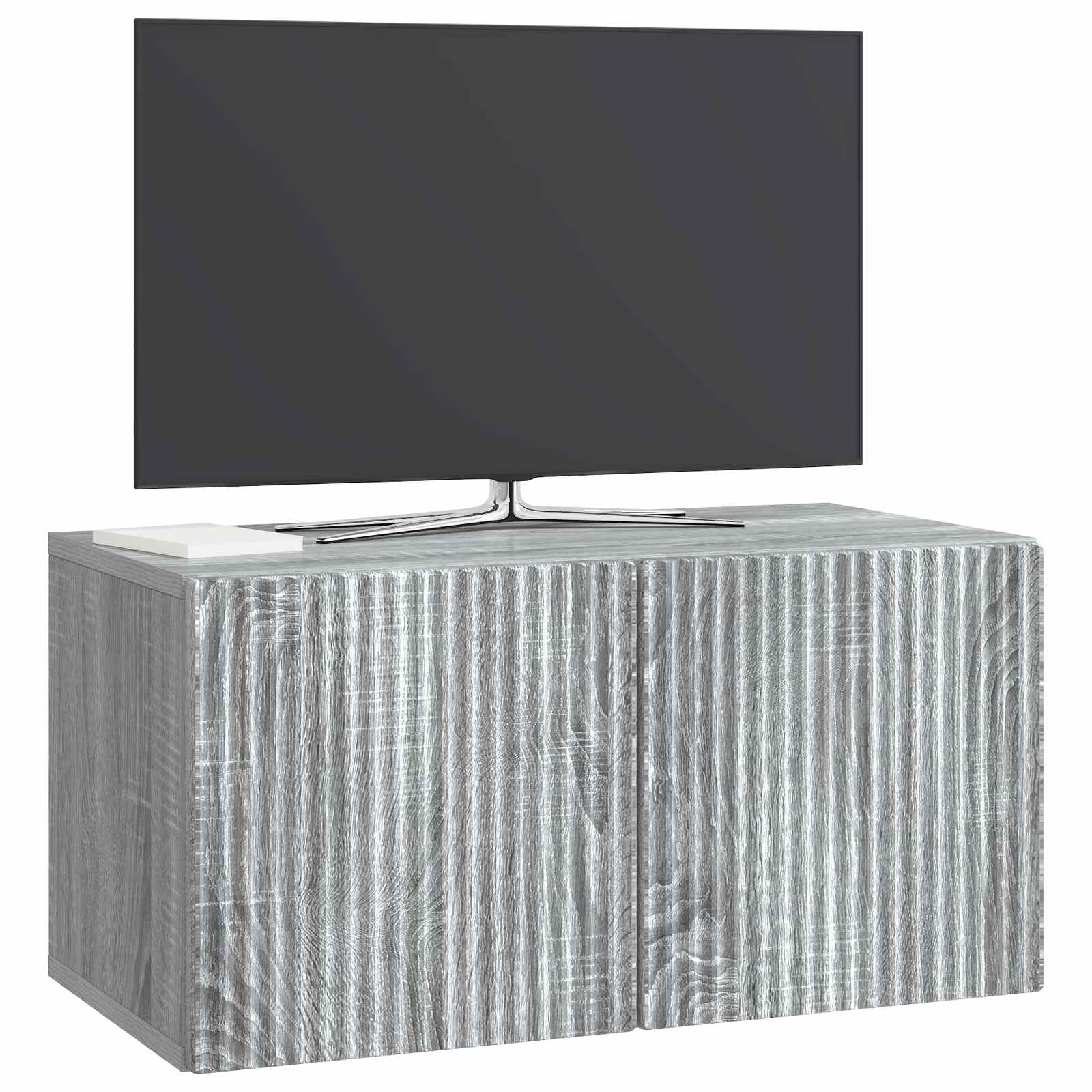 Gabinete de TV de parede sonoma cinzento 59,5 x 31 x 30 cm