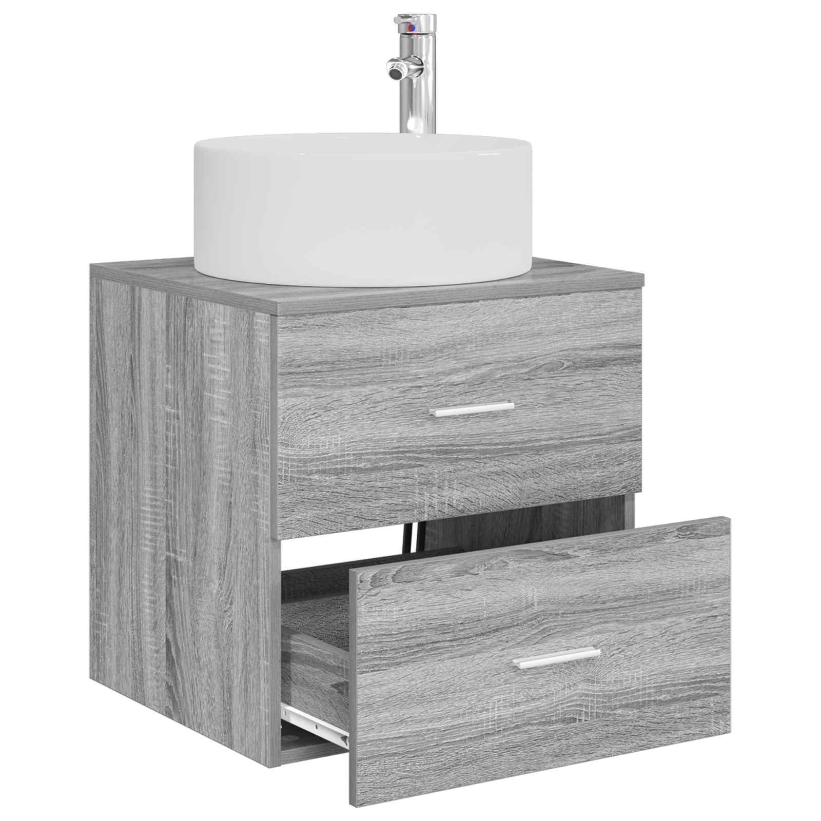 Vaidade com pia suspensa sonoma cinzento 49,5 x 44,5 x 65,5 cm