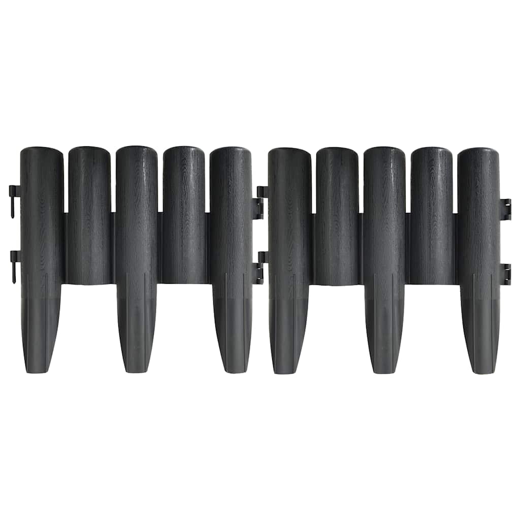 Bordas de relvado 36 pcs 10 m PP antracite