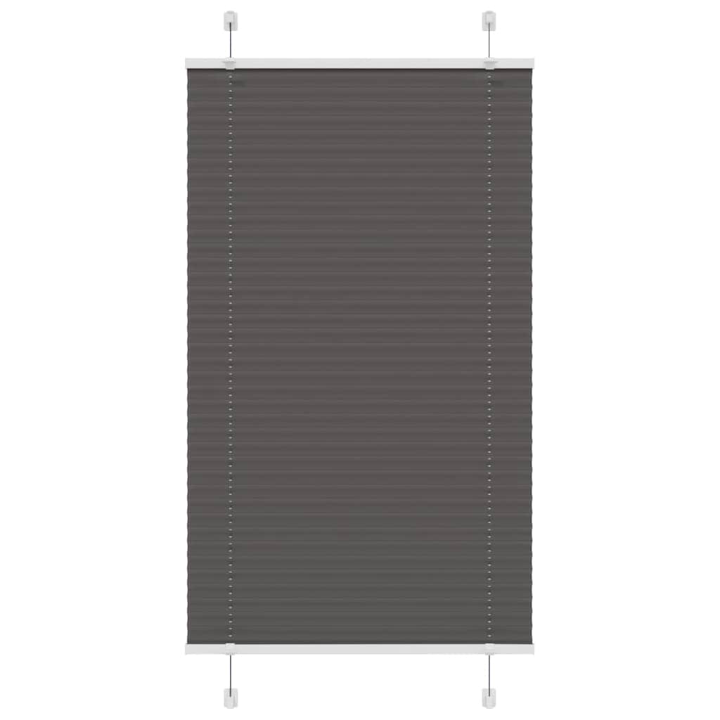 Preto plissada cega 80x100 cm largura tecido 79,4 cm poliéster