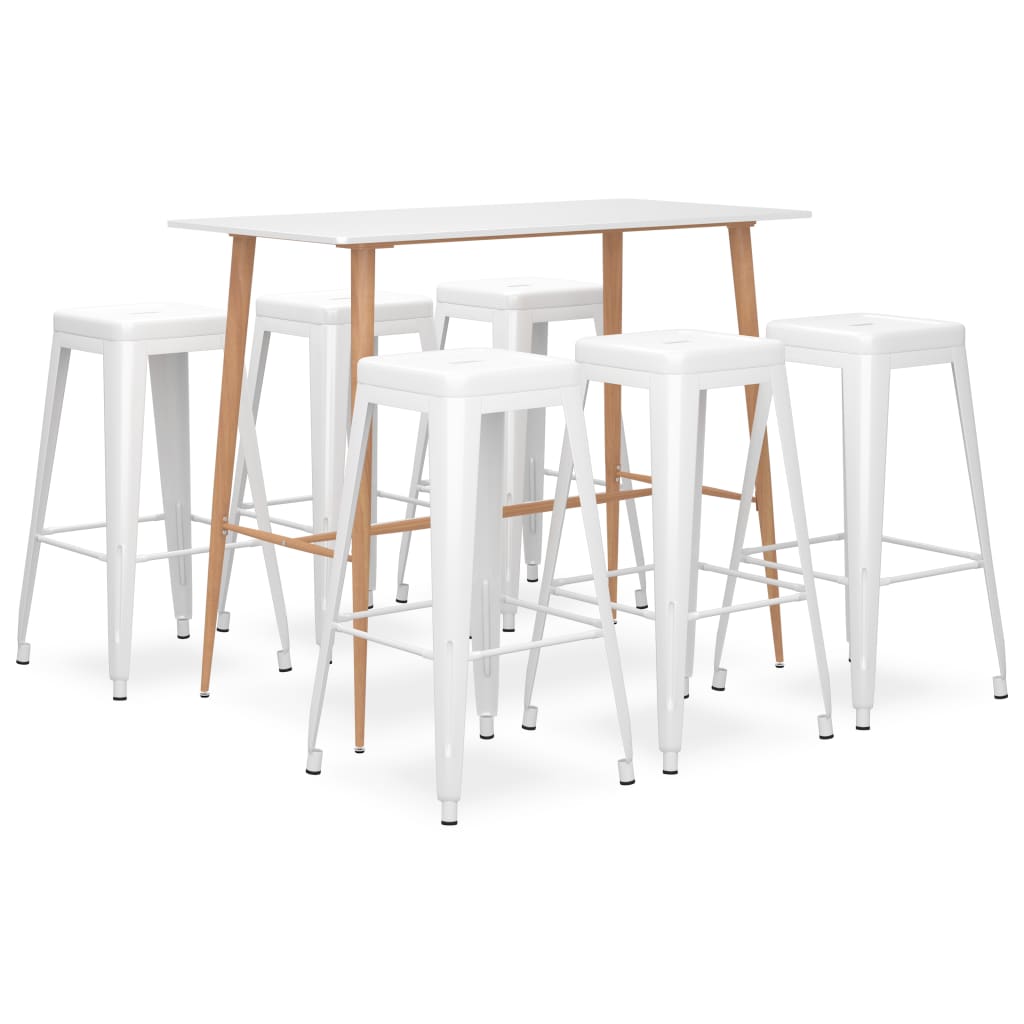 7 Pcs conjunto de bar branco