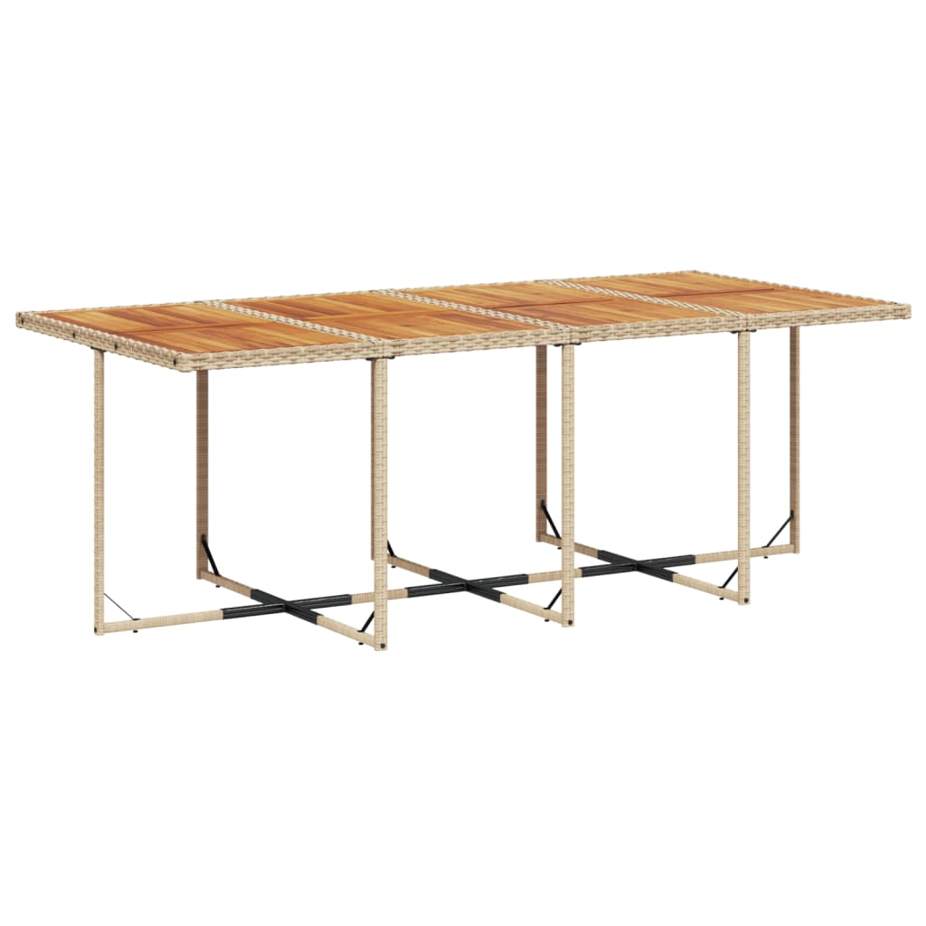 9 Pcs conjunto de jantar p/ jardim com almofadões vime PE bege