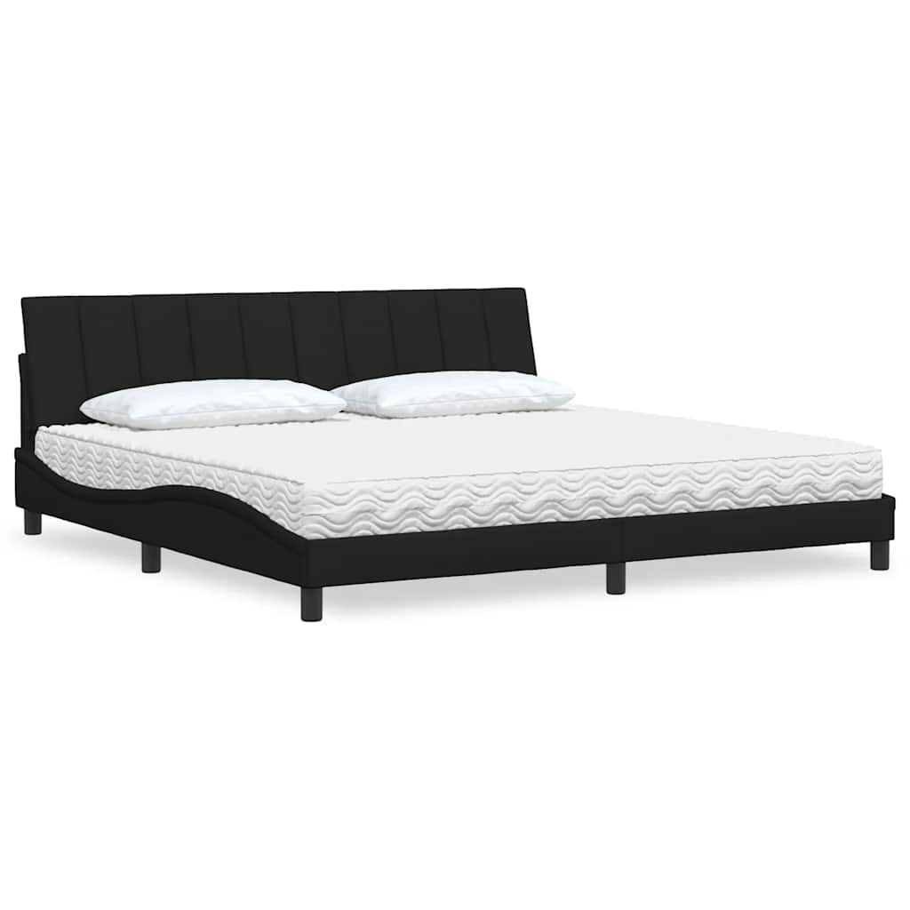 Cama com colchão hanko 200x200 cm tecido preto