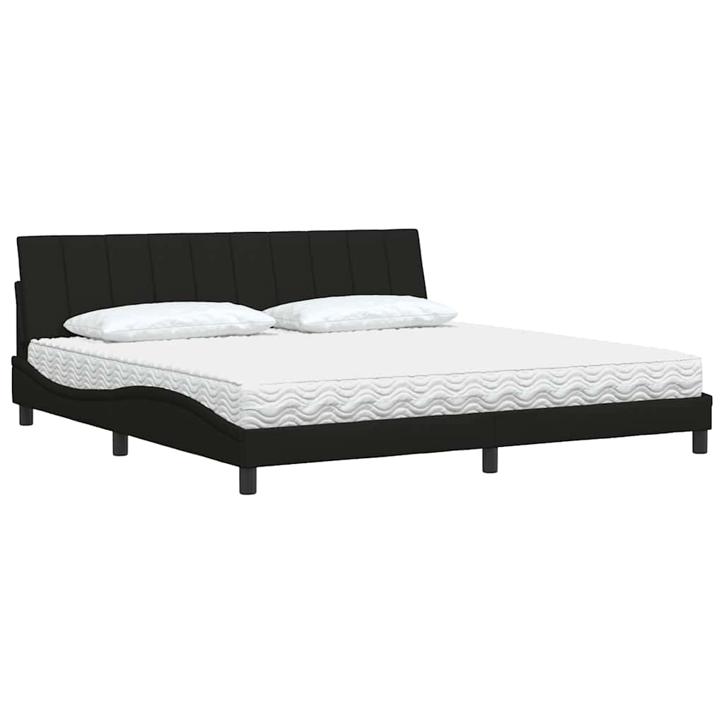Cama com colchão hanko 200x200 cm tecido preto