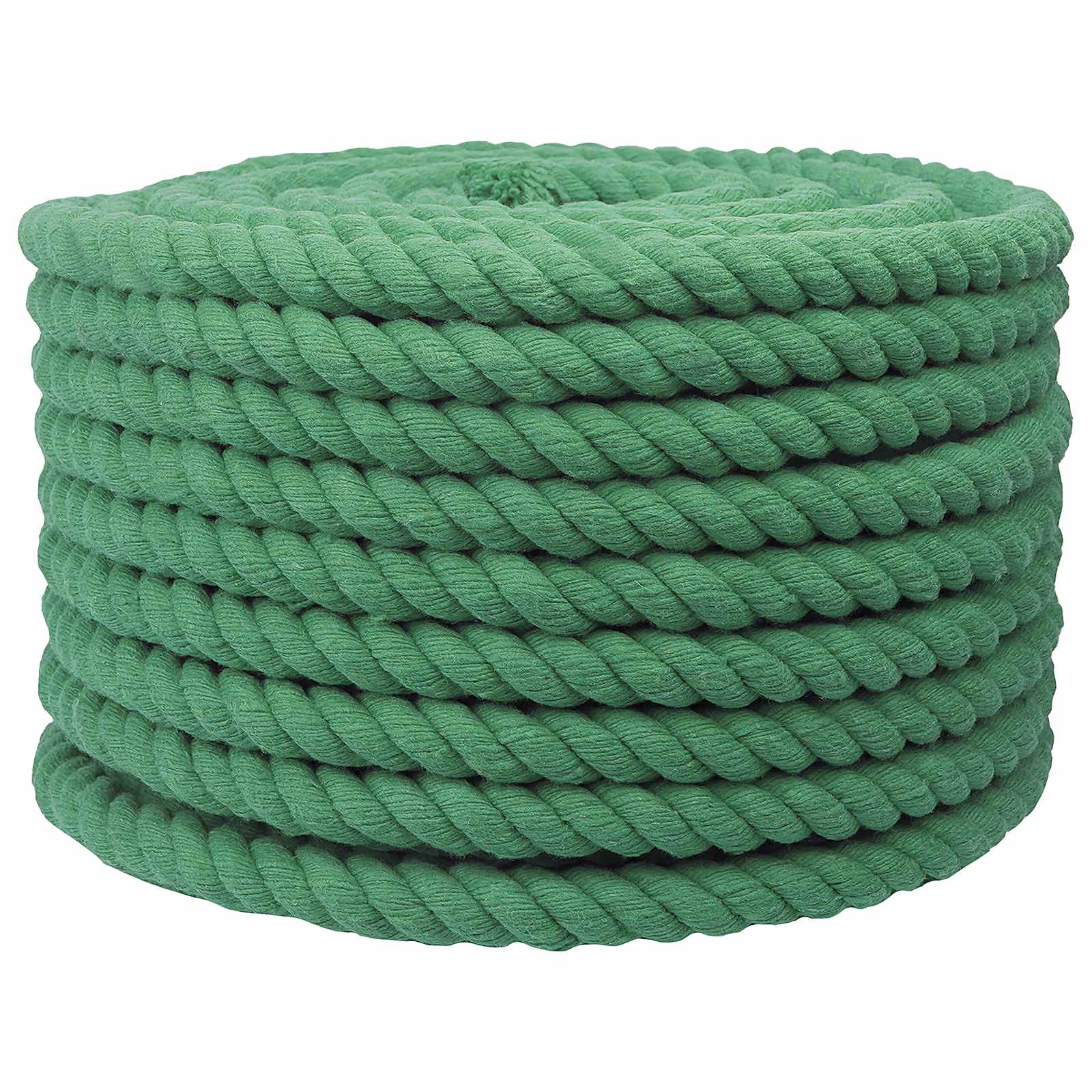 Corda de algodão 16 mm 25 m verde 100% algodão