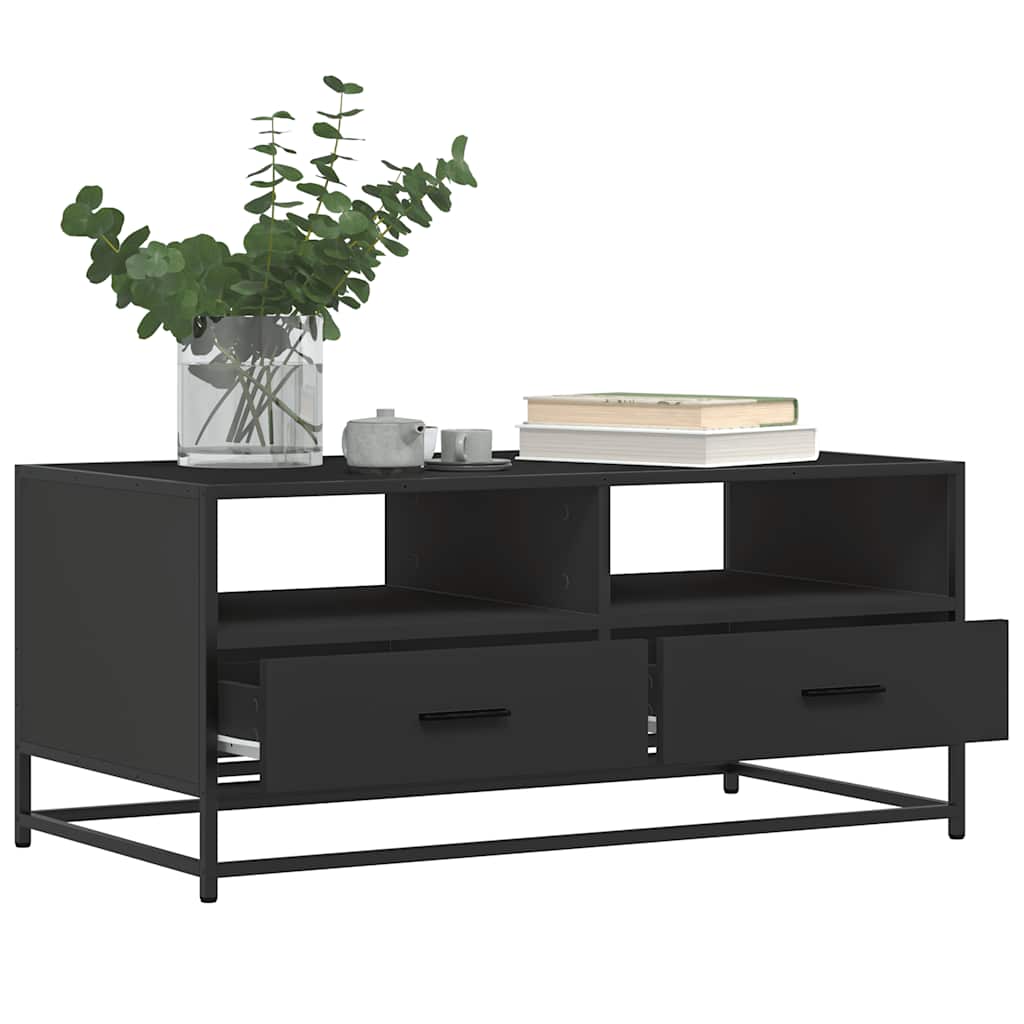 Mesa de centro 100x50x45 cm derivados de madeira/metal preto