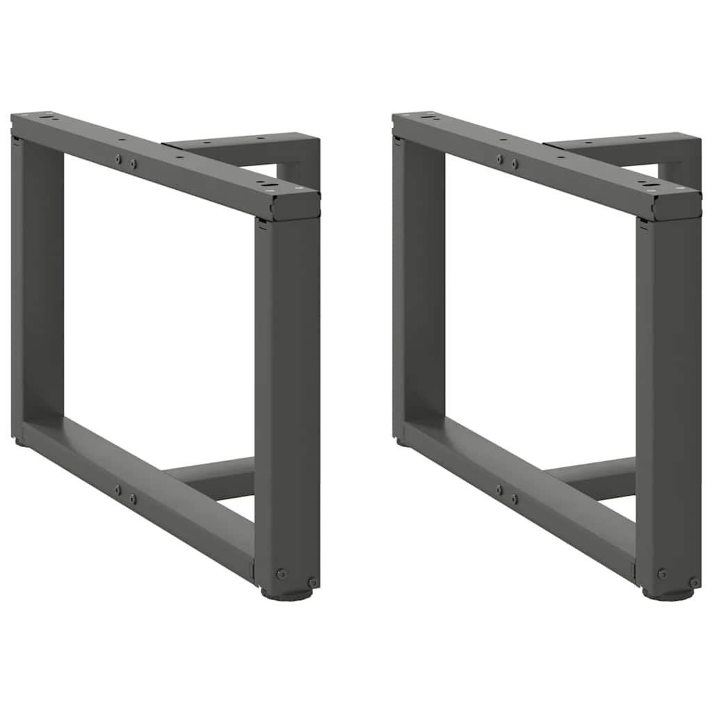 Pés para mesa de centro em forma de t, 2 peças, antracite, 60x25x(42-43) cm, aço