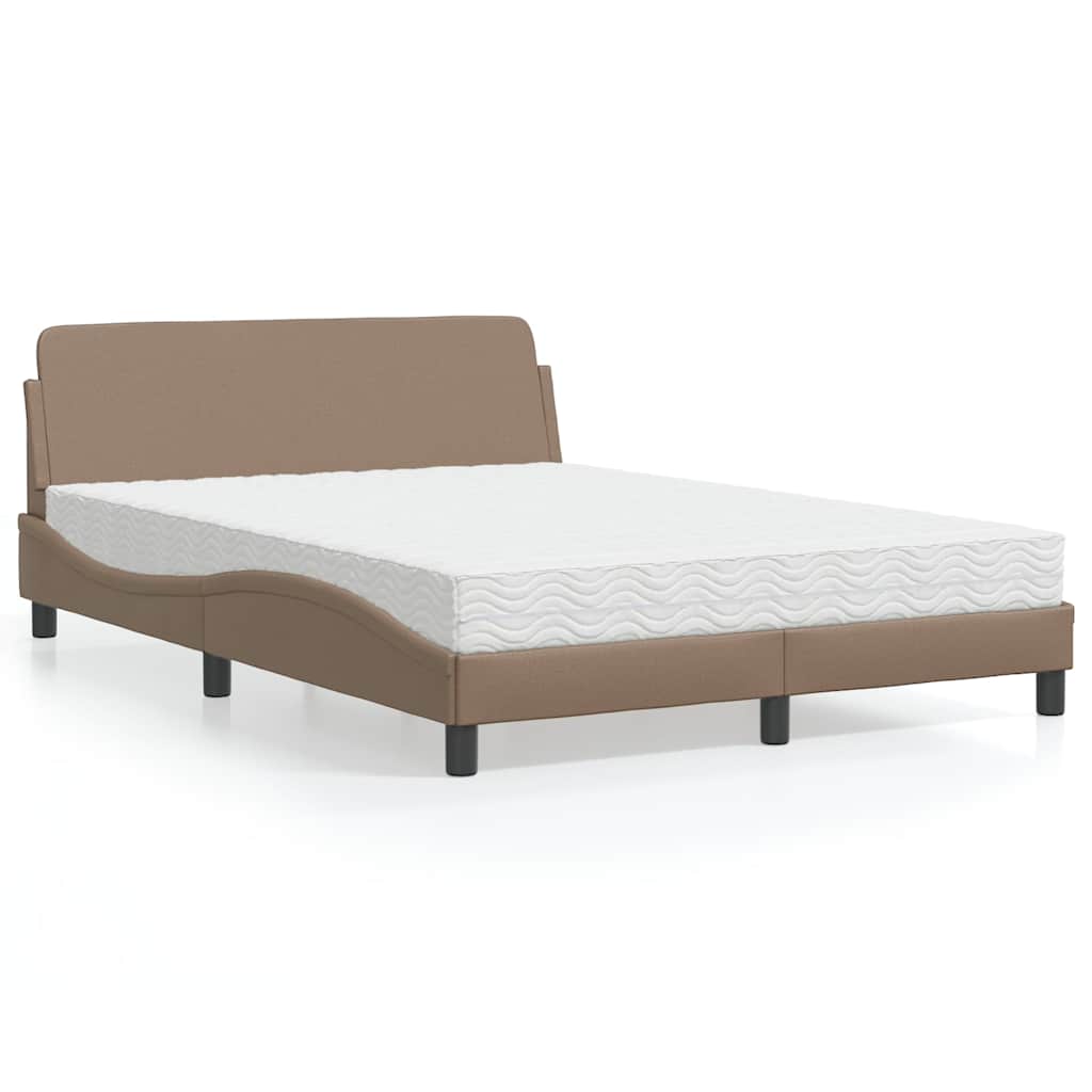 Cama com colchão dover 120x200 cm couro artificial cappuccino