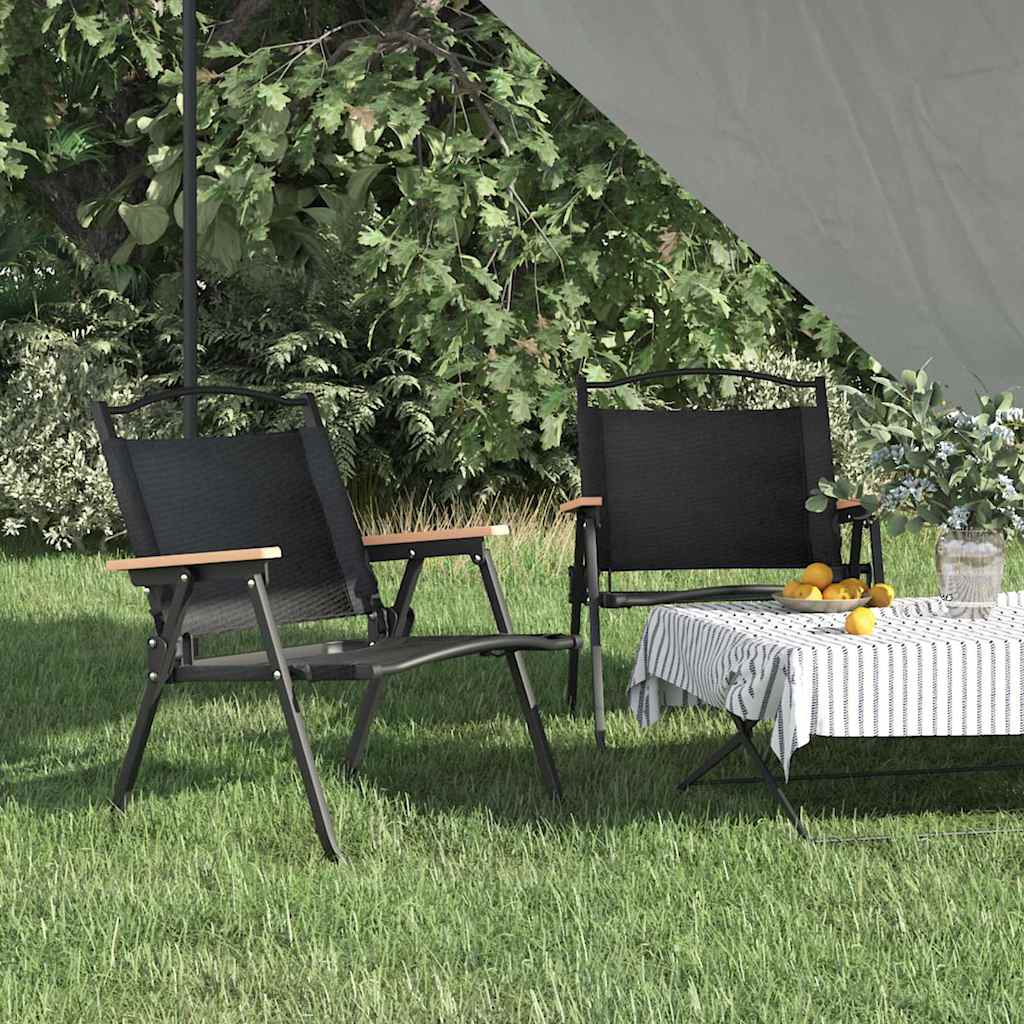 Cadeiras de campismo 2 pcs 54x43x59 cm tecido oxford preto