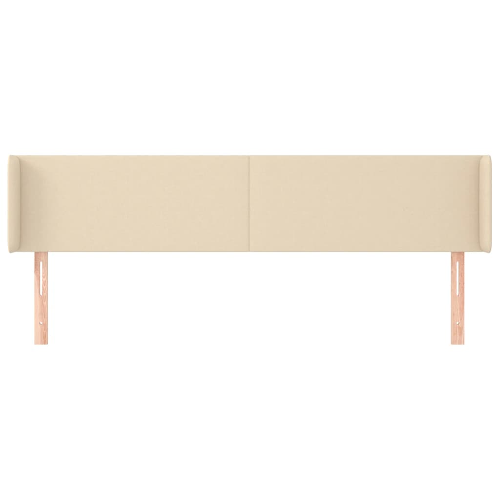 Cabeceira de cama c/ abas tecido 163x16x78/88 cm creme