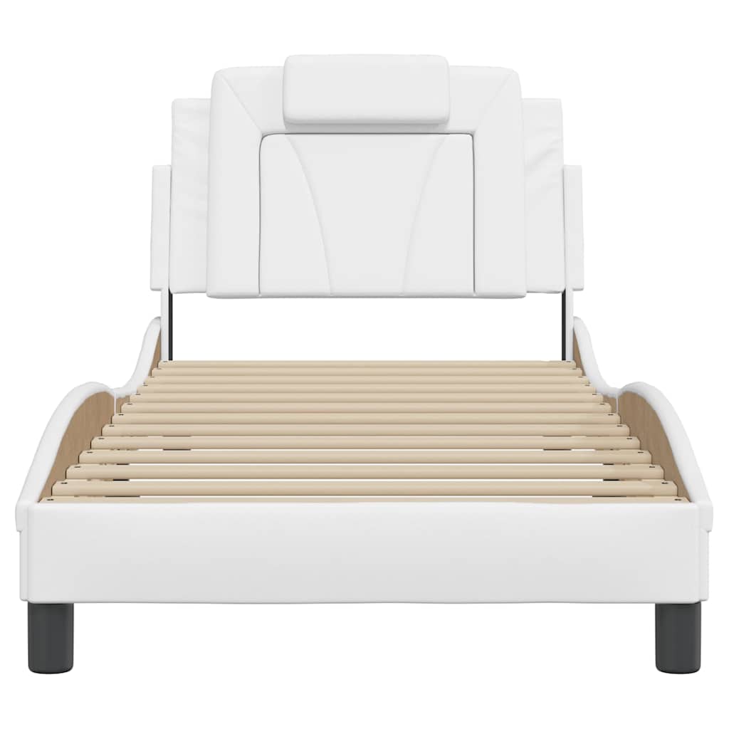 Estrutura de cama viana sem colchão 90x200 cm couro artificial branco
