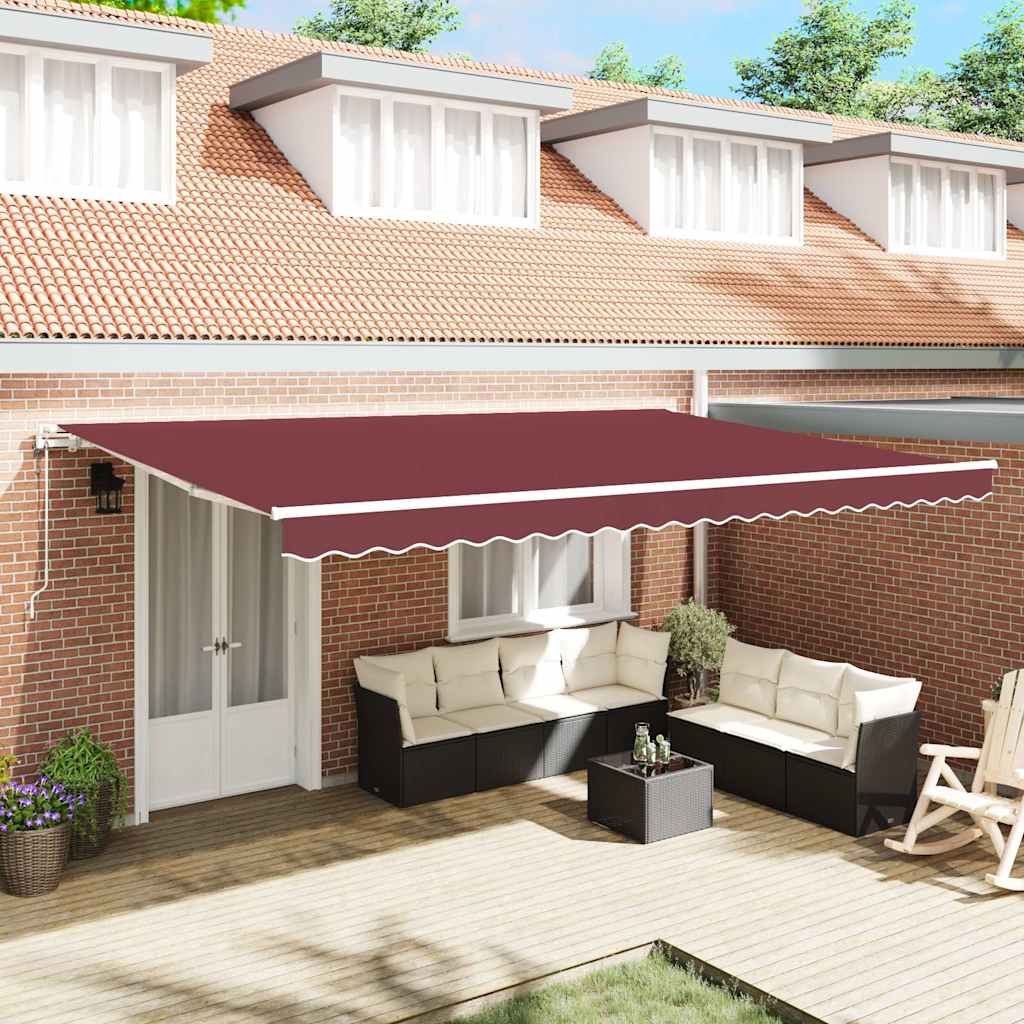 Toldo retrátil automático 500x300 cm bordô